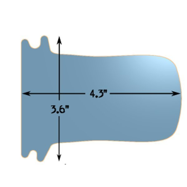 OakStoke grill scraper dimensions: 4.3 inch width by 3.6 inch height