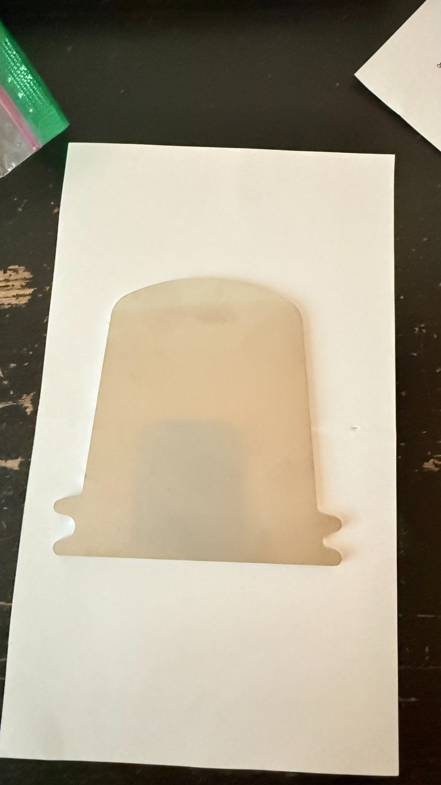 OakStoke bristle-free grill scraper side profile, 0.125 inch thick steel