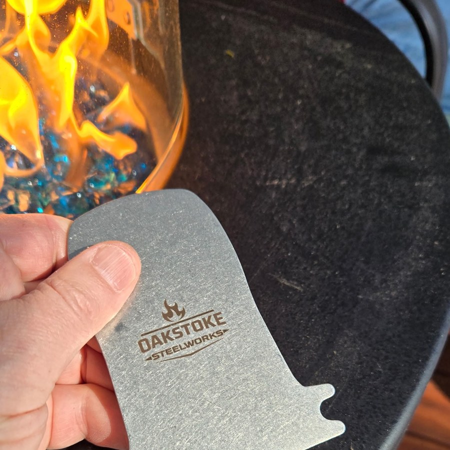 OakStoke bristle-free 304 stainless steel grill scraper, made in USA